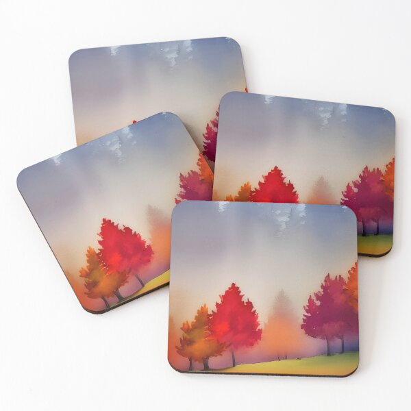 Item preview, Colorful Autumn Landscape Watercolor 38 designed and sold by Red Witch Art.