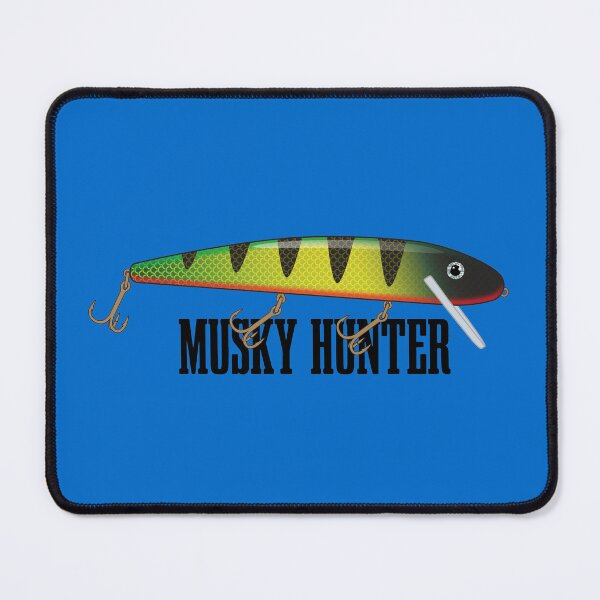 Item preview, Musky Hunter Fishing Lure Sticker - Black - Perch Pattern, Red Belly and Glitter Eye designed and sold by BlueSkyTheory.