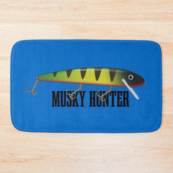 Item preview, Musky Hunter Fishing Lure Sticker - Black - Perch Pattern, Red Belly and Glitter Eye designed and sold by BlueSkyTheory.