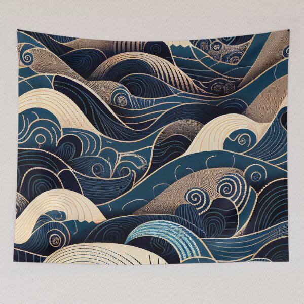 Item preview, Detailed Modern Coastal Pattern Digital Painting designed and sold by CodeAndColors.