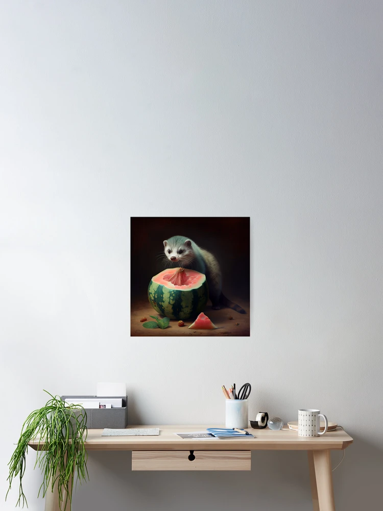 Imagen 2 de 3, Póster con la obra The Ferrets Debacle with a Melon Digital Painting, diseñada y vendida por CodeAndColors.