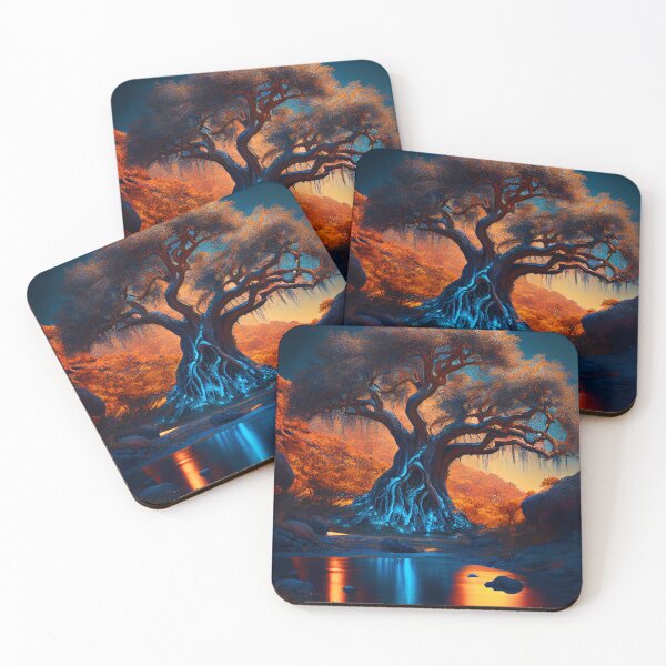 Item preview, Tree of life at bottom of waterfall painting 5 designed and sold by Artistic Pandas.