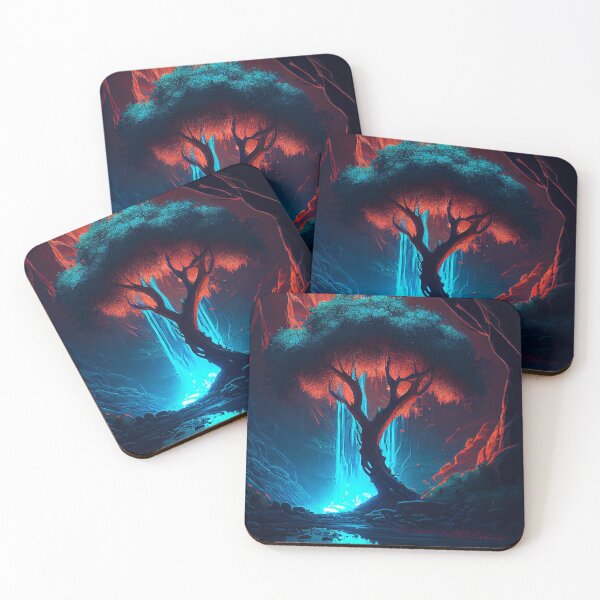 Item preview, Tree of life at bottom of waterfall painting 6 designed and sold by Artistic Pandas.
