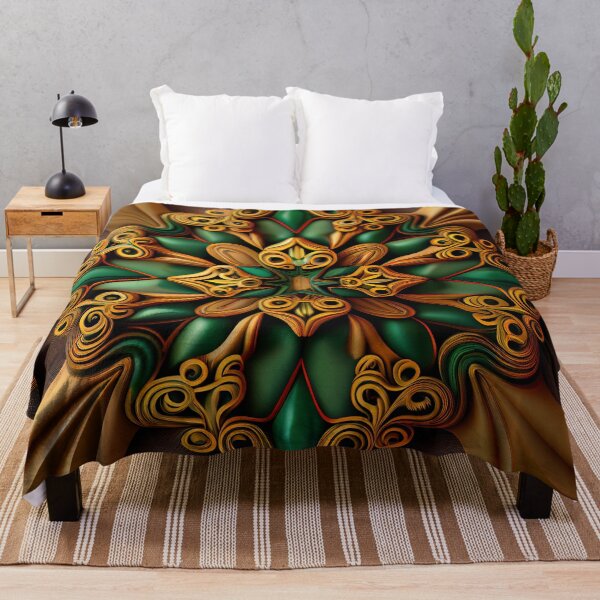 Item preview, Brown Grand Green Three Dimensional Maximalist Pattern Digital Painting designed and sold by CodeAndColors.