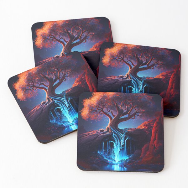 Item preview, Tree of life at bottom of waterfall painting 7 designed and sold by Artistic Pandas.