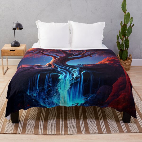 Item preview, Tree of life at bottom of waterfall painting 7 designed and sold by Artistic Pandas.