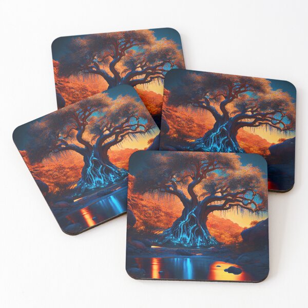 Item preview, Tree of life at bottom of waterfall painting 8 designed and sold by Artistic Pandas.