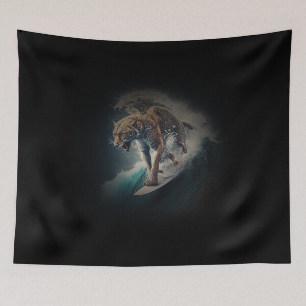 Item preview, tiger on a surfboard designed and sold by Diamaber.