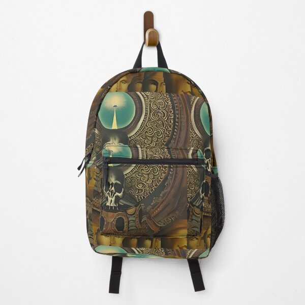 Item preview, Surrealist painting like digital art of a Skull receiving light and a line of humans designed and sold by Ataraxia Apparel.