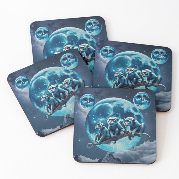 Item preview, Blue Monkeys on the Moon designed and sold by Chiron WADE.