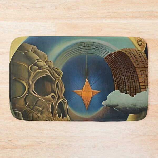 Item preview, Surrealist painting like digital art of a Skull biblical style winged angel abstract buldings designed and sold by Ataraxia  Apparel.