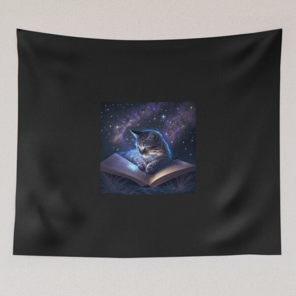 Item preview, Cat Reading in the Cosmos  designed and sold by Chiron WADE.