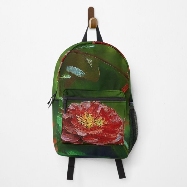 Item preview, Zinnia red flower painting 2- inspired by Monet designed and sold by EmeraldeaArt.