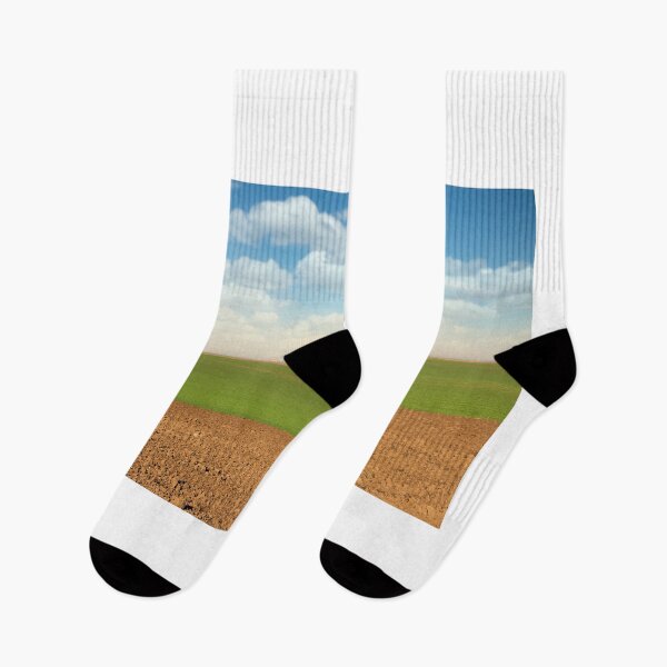 Item preview, Plowed and green wheat field landscapes designed and sold by goceris.