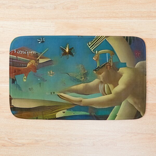 Item preview, Surrealist painting like digital art of a futuristic scene, angel, sun, stars, and planes designed and sold by Ataraxia  Apparel.