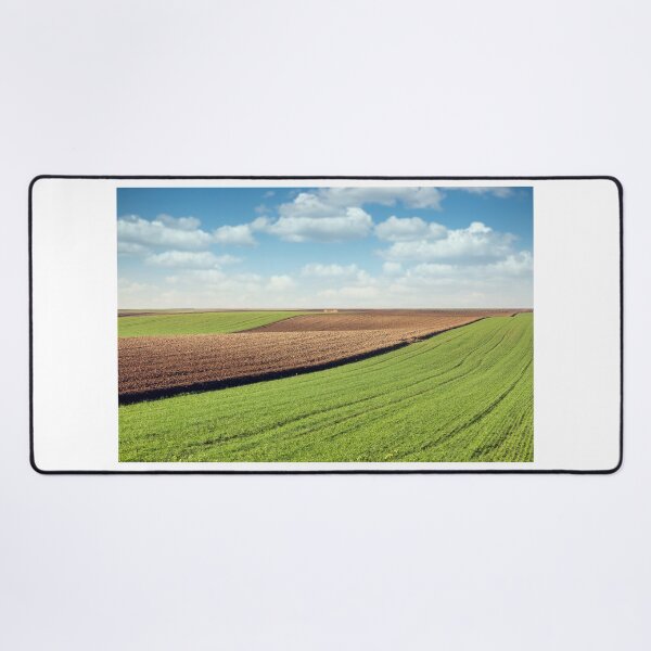 Item preview, Young green wheat  and plowed field landscapes designed and sold by goceris.