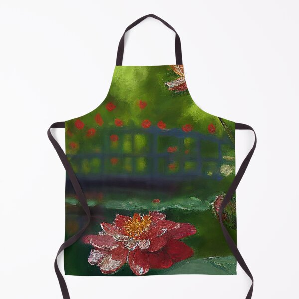 Item preview, Zinnia red flower painting 3 - inspired by Monet designed and sold by EmeraldeaArt.