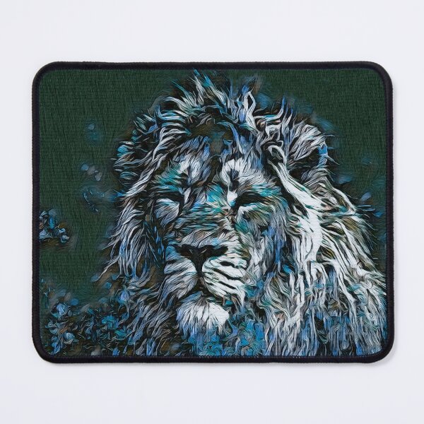 Item preview, Blue Abstract lion art designed and sold by Inktown.