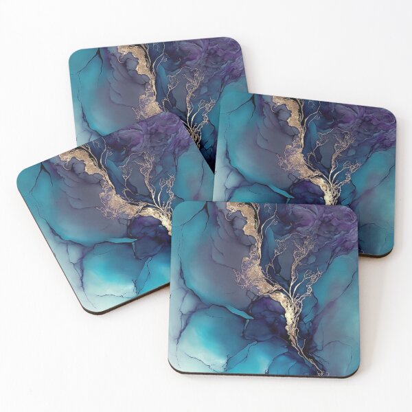 Item preview, Aurous Tides - Abstract Alcohol Ink Resin Art designed and sold by inkvestor.