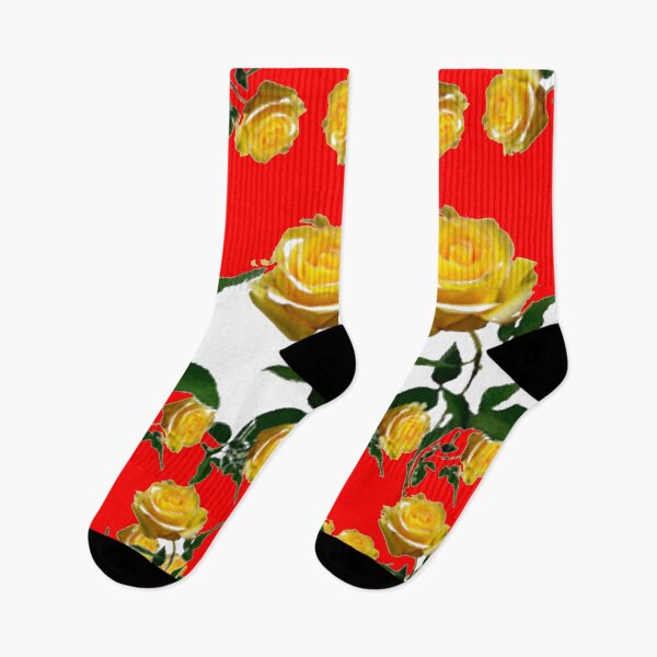 Item preview, ABSTRACT YELLOW ROSE GARDEN PATTERNS RED ART designed and sold by sharlesart.