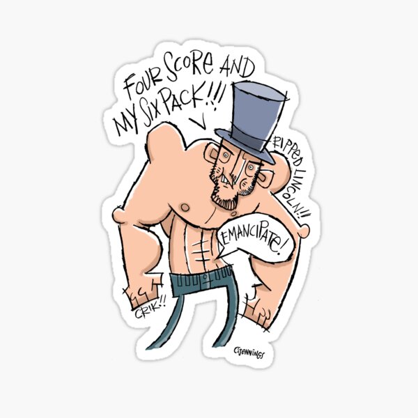 RIPPED LINCOLN! (Color Version) Sticker