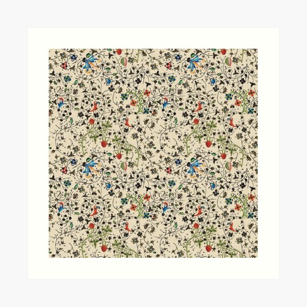 Medieval floral pattern – State Library Victoria Art Print
