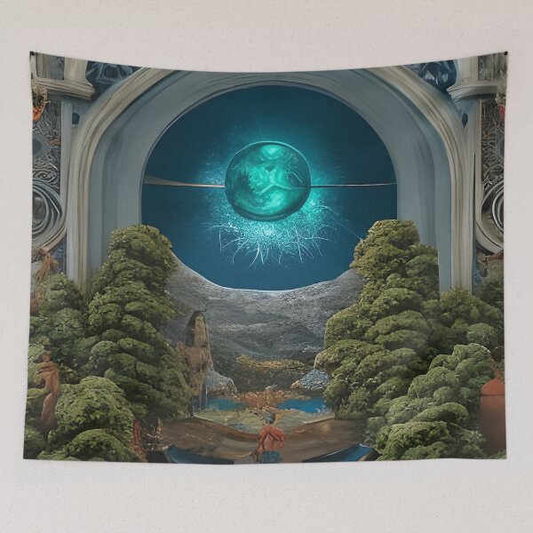 Item preview, Surrealist painting like digital art of the Monad of creation in the Garden of Eden designed and sold by Ataraxia  Apparel.