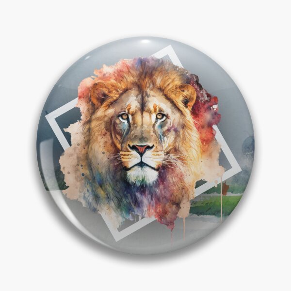 Item preview,  Fangs the Lion with background  - Watercolor Animal Series designed and sold by Bolg3r.
