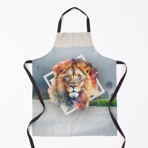 Item preview, Fangs the Lion with background - Watercolor Animal Series designed and sold by Bolg3r.