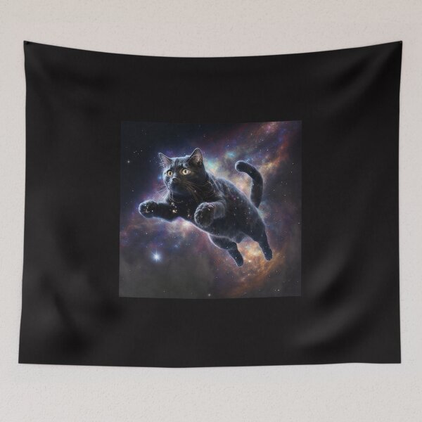 Item preview, Flying Black Cat in Space designed and sold by Chiron WADE.
