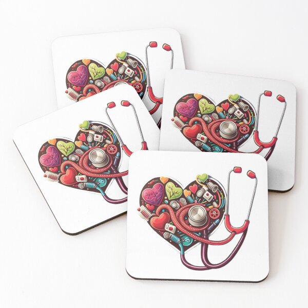 Item preview, Girls Women Nurses Valentine Hearts Stethoscope designed and sold by laurateamart.