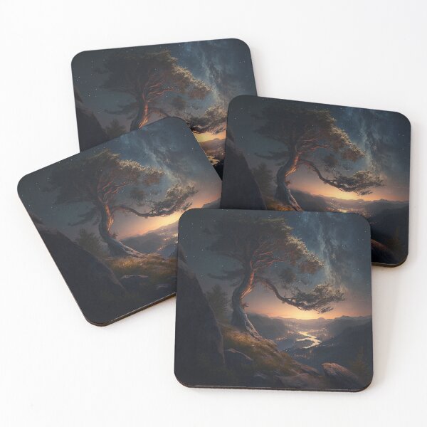 Item preview, A beautiful landscape photography painting by night with a tree, stars and a river designed and sold by dashnezz.