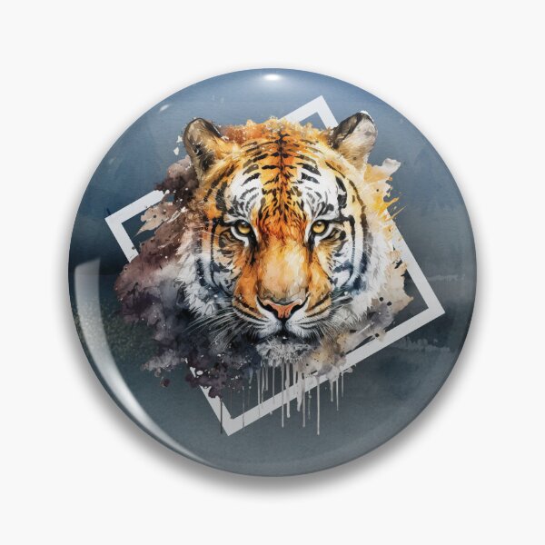 Item preview, Felix the Tiger with background  - Watercolor Animal Series designed and sold by Bolg3r.