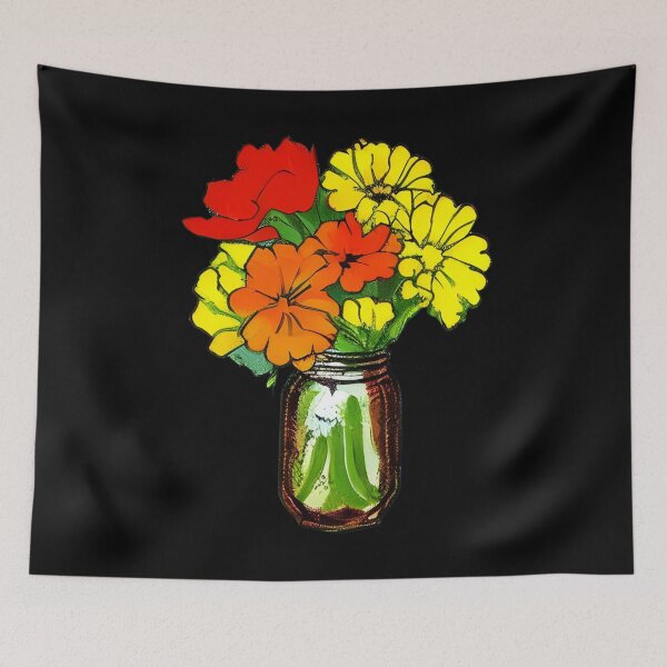 Item preview, Flowers in Mason Jar artwork designed and sold by gramizzia.