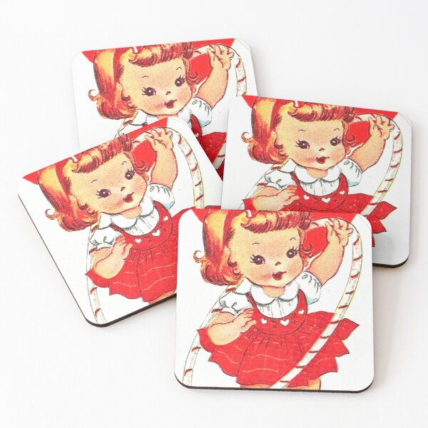 Item preview, Vintage Retro Kawaii Kitsch Grumpy Girl Valentine's Day designed and sold by knickeryknackry.