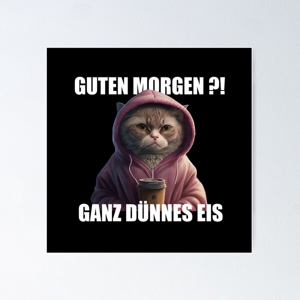 Item preview, Angry Cat with Hoodie "Very Thin Ice" designed and sold by MMA--Designer.