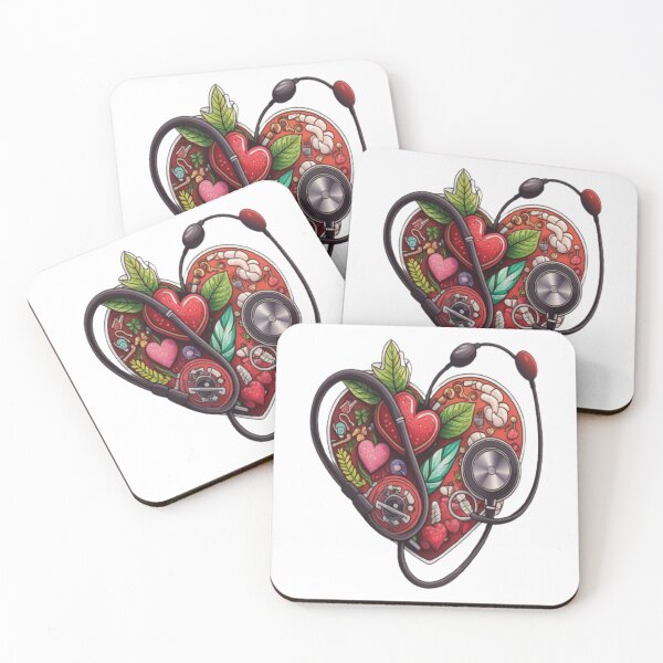 Item preview, Girls Women Nurses Valentine Hearts Stethoscope designed and sold by laurateamart.