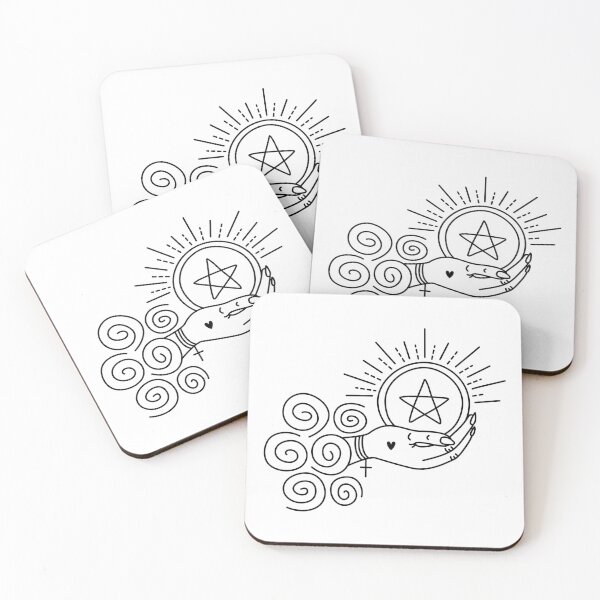 Item preview, Ace of pentacles, line illustration. The symbol of wealth designed and sold by OM-lova.