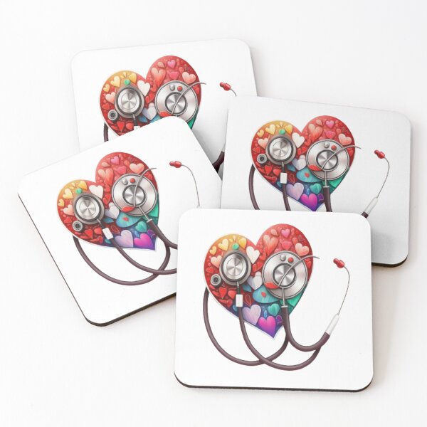 Item preview, Girls Women Nurses Valentine Hearts Stethoscope designed and sold by laurateamart.