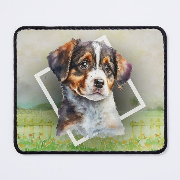 Item preview, Loki the Puppy with background - Watercolor Animal Series designed and sold by Bolg3r.