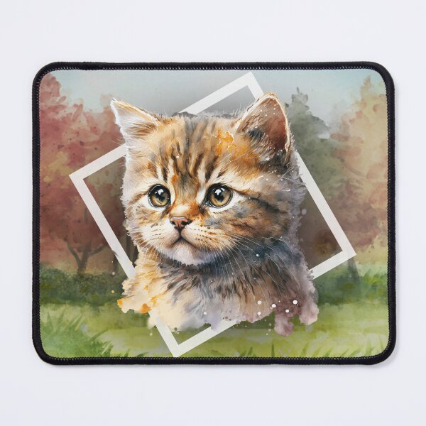 Item preview, Luna the Kitty with background  - Watercolor Animal Series designed and sold by Bolg3r.