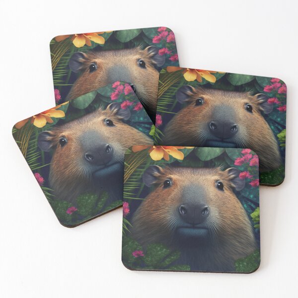 Item preview, Tropical Jungle Animal Capybara Face Wall Art - Safari Themed Decor designed and sold by Thewallart.