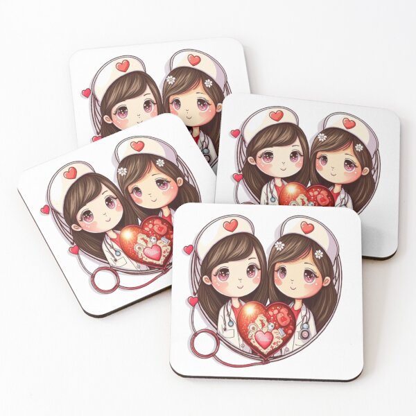 Item preview, Girls Women Nurses Valentine Hearts Stethoscope designed and sold by laurateamart.