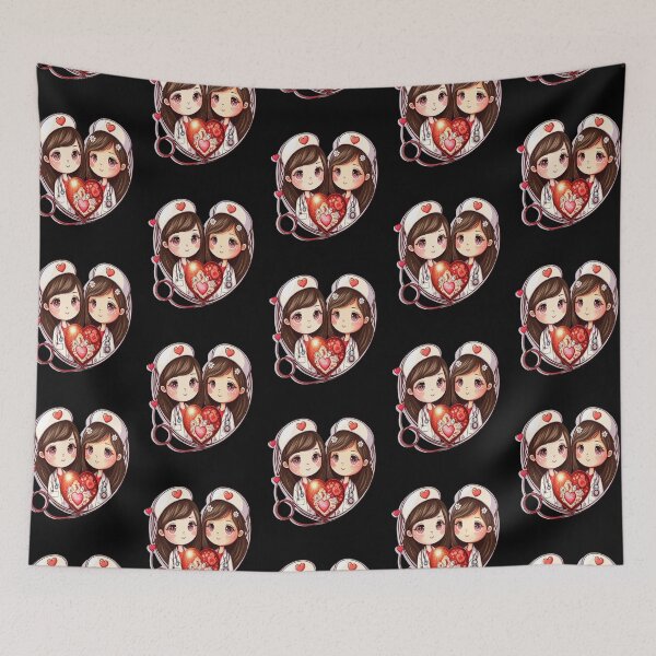 Item preview, Girls Women Nurses Valentine Hearts Stethoscope designed and sold by laurateamart.