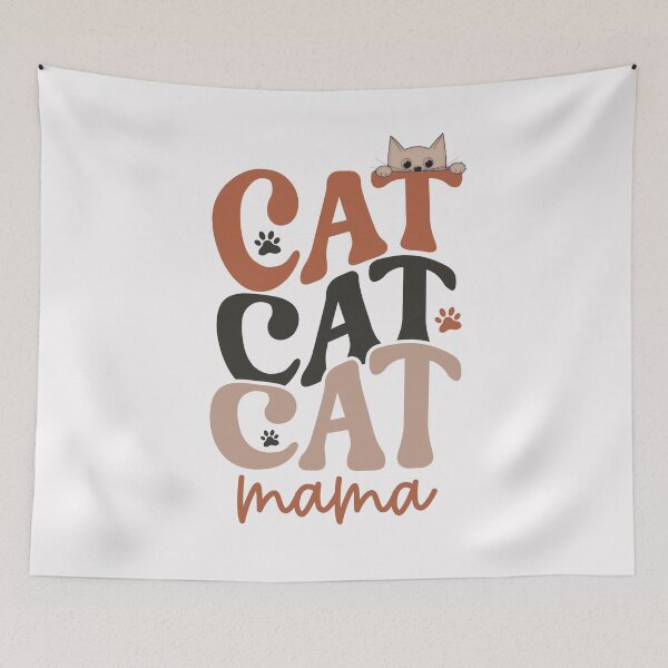 Item preview, Retro Cat Mama Typography designed and sold by HappyLifeCreate.