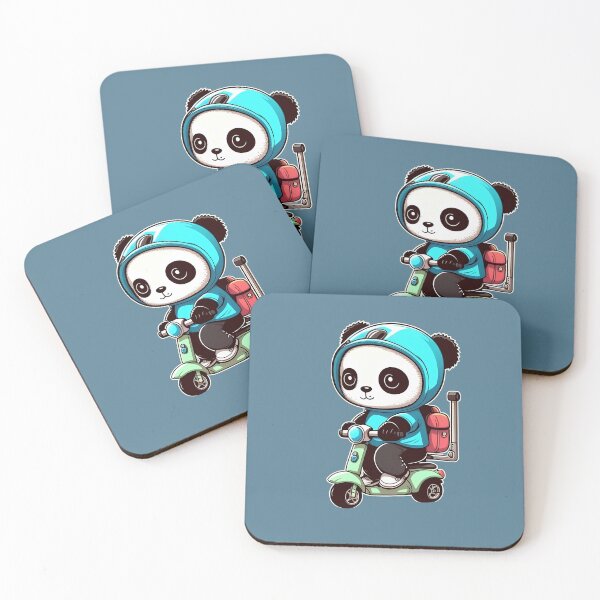 Item preview, "Playful Panda on a Scooter" cute illustration designed and sold by RoboRaphael.