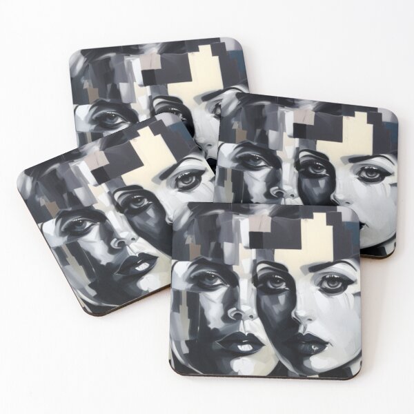 Item preview, Black And White Abstract of Two Ladies  designed and sold by Artel-Blue.
