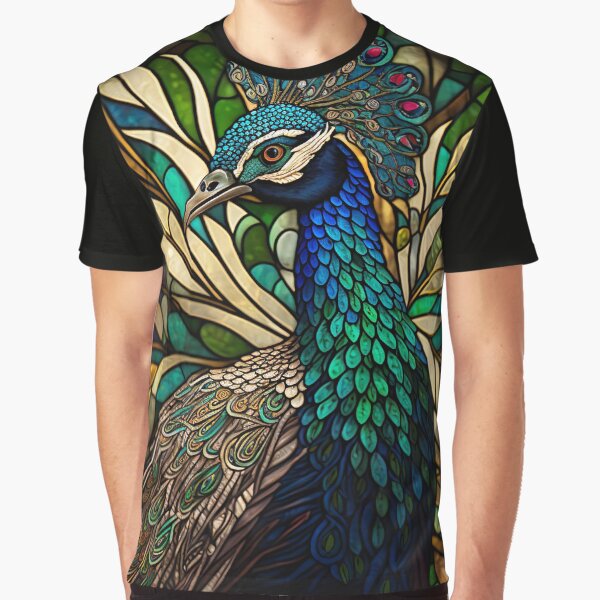Vista previa del artículo con la obra «pavo real en esplendor», diseñado y vendido por Glassmaster.