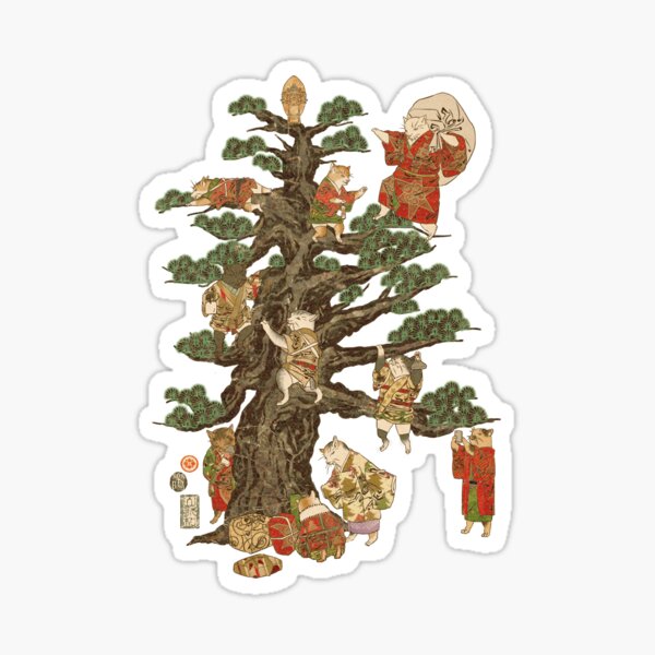 Artikel-Vorschau von Neko und Weihnachten -ODEN am Weihnachtsbaum schmücken-, designt und verkauft von YamakawaRakuyou.