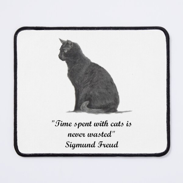 Item preview, Black Cat with Sigmund Freud quote designed and sold by NorthViewArt.